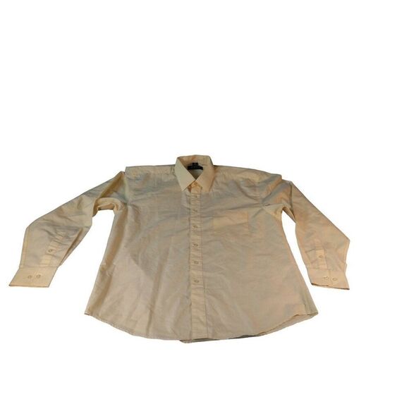 Hugo Boss Button Up‎ Shirt Men Sz XL 16 1/2 Cotton Yellow Designer Workwear - Picture 1 of 6